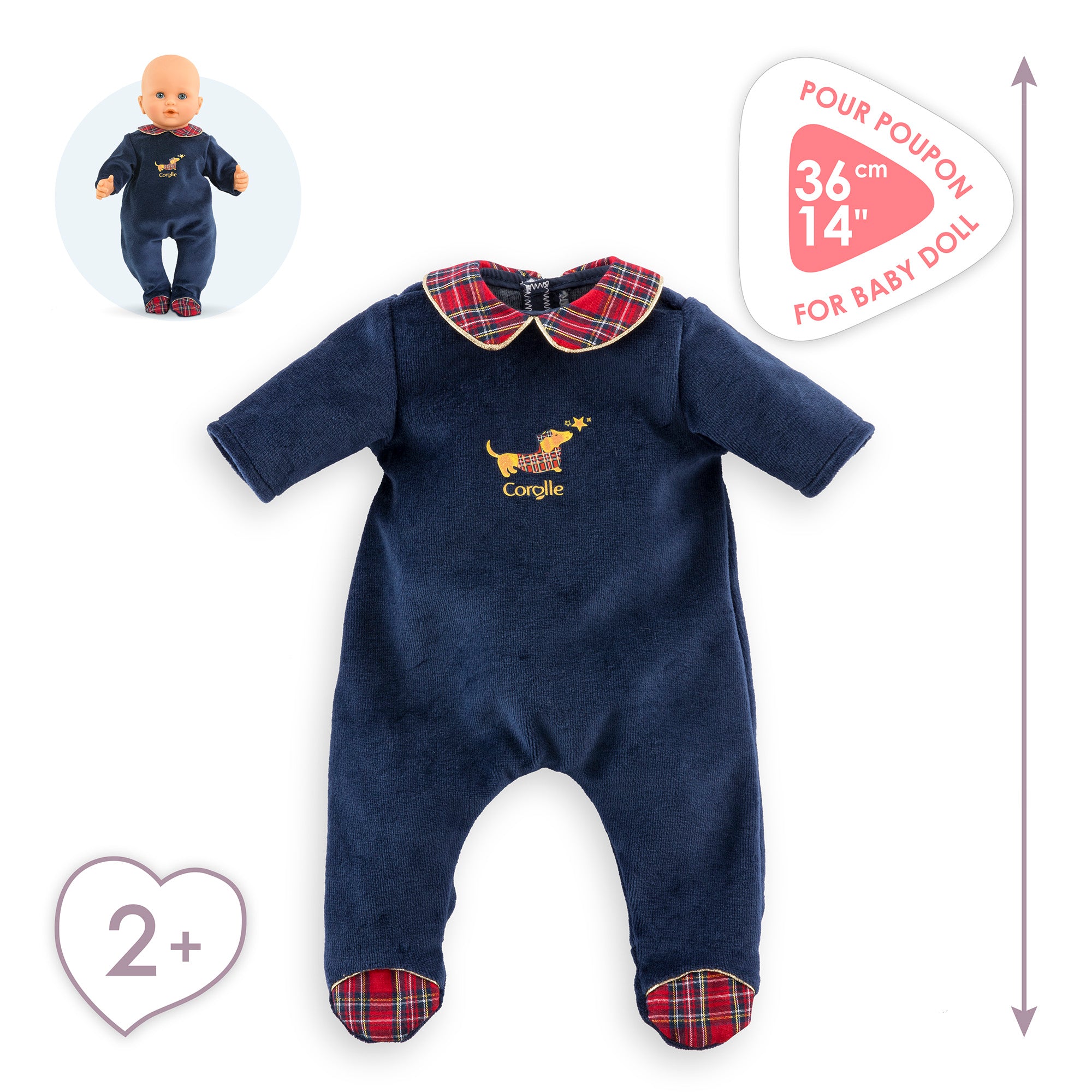 Pyjama Corolle En Fêtes Pour Poupon 36 Cm