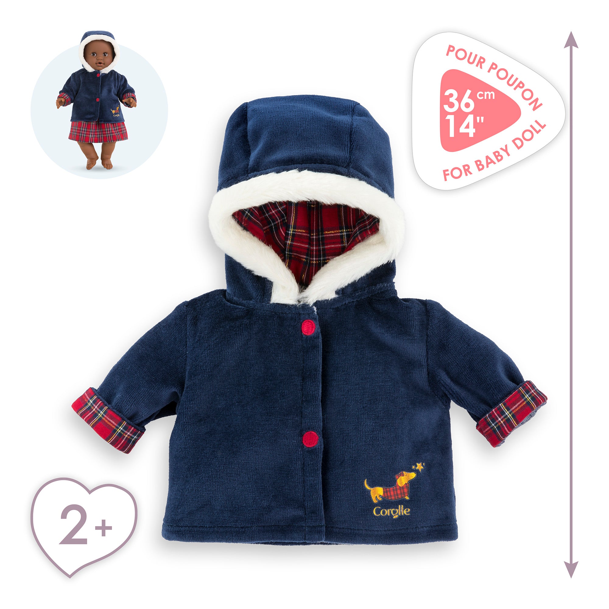 Manteau Corolle En Fêtes Pour Poupon 36 Cm