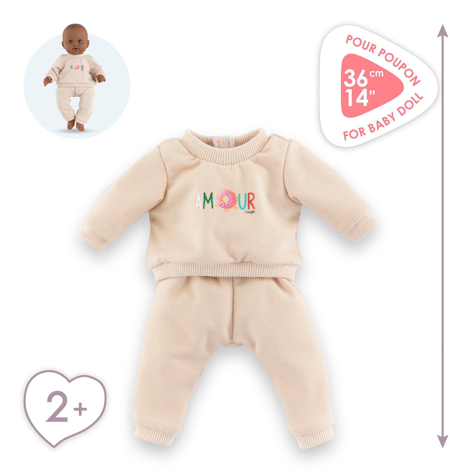 Jogging Beige Pour Poupon 36 Cm