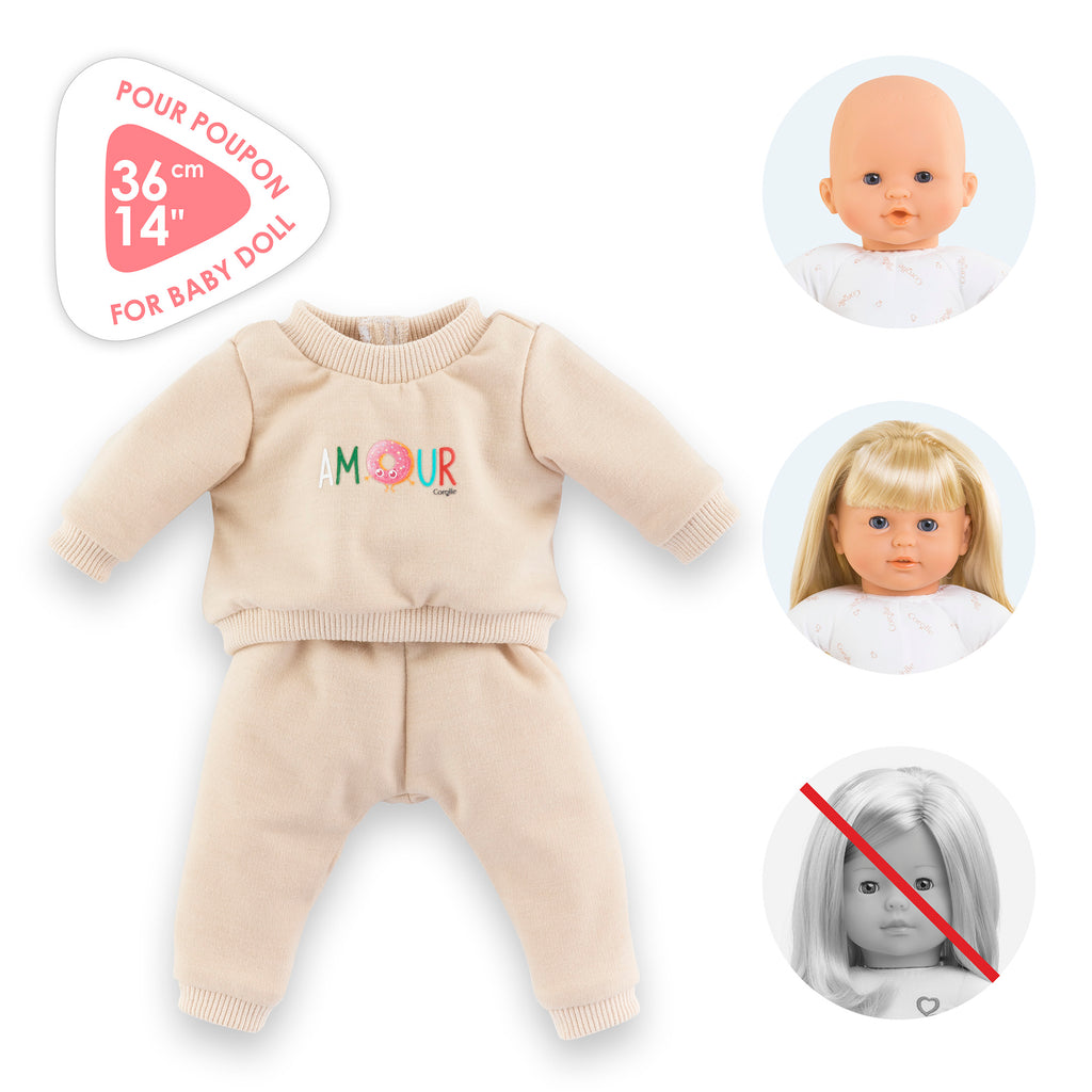 Jogging Beige Pour Poupon 36 Cm