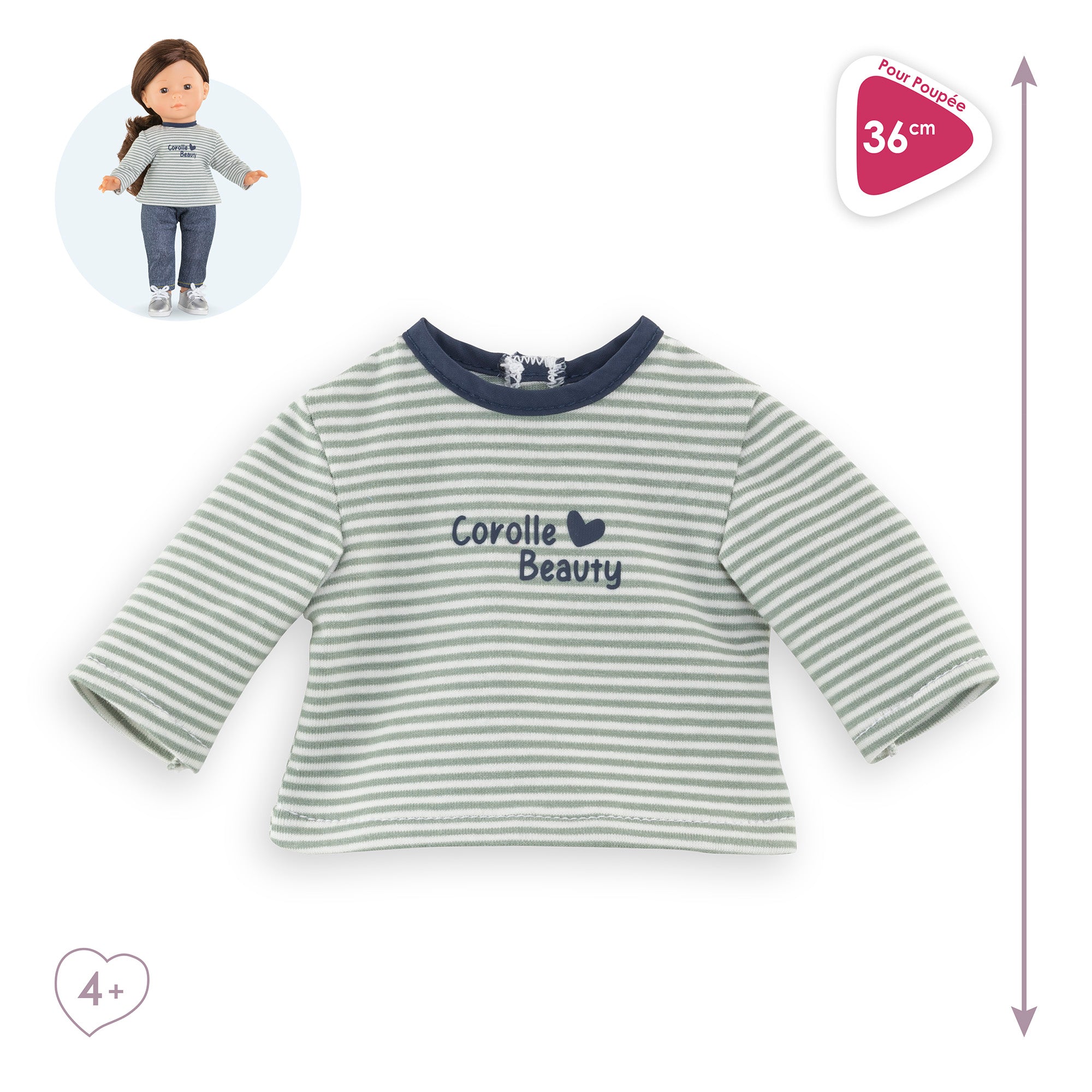 T-Shirt Rayé Manches Longues Pour Poupée Ma Corolle