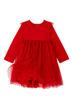 Bi-material Dress - Red - Baby Girl