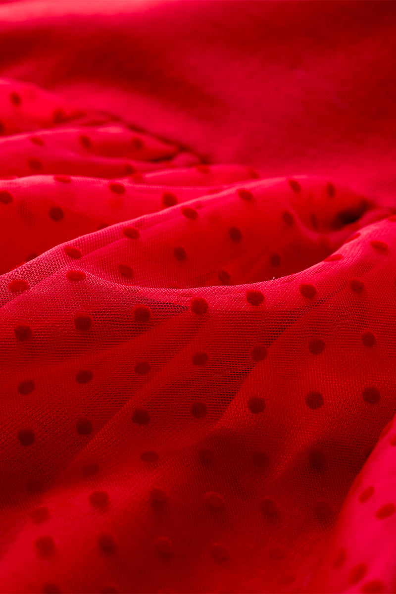 Bi-material Dress - Red - Baby Girl