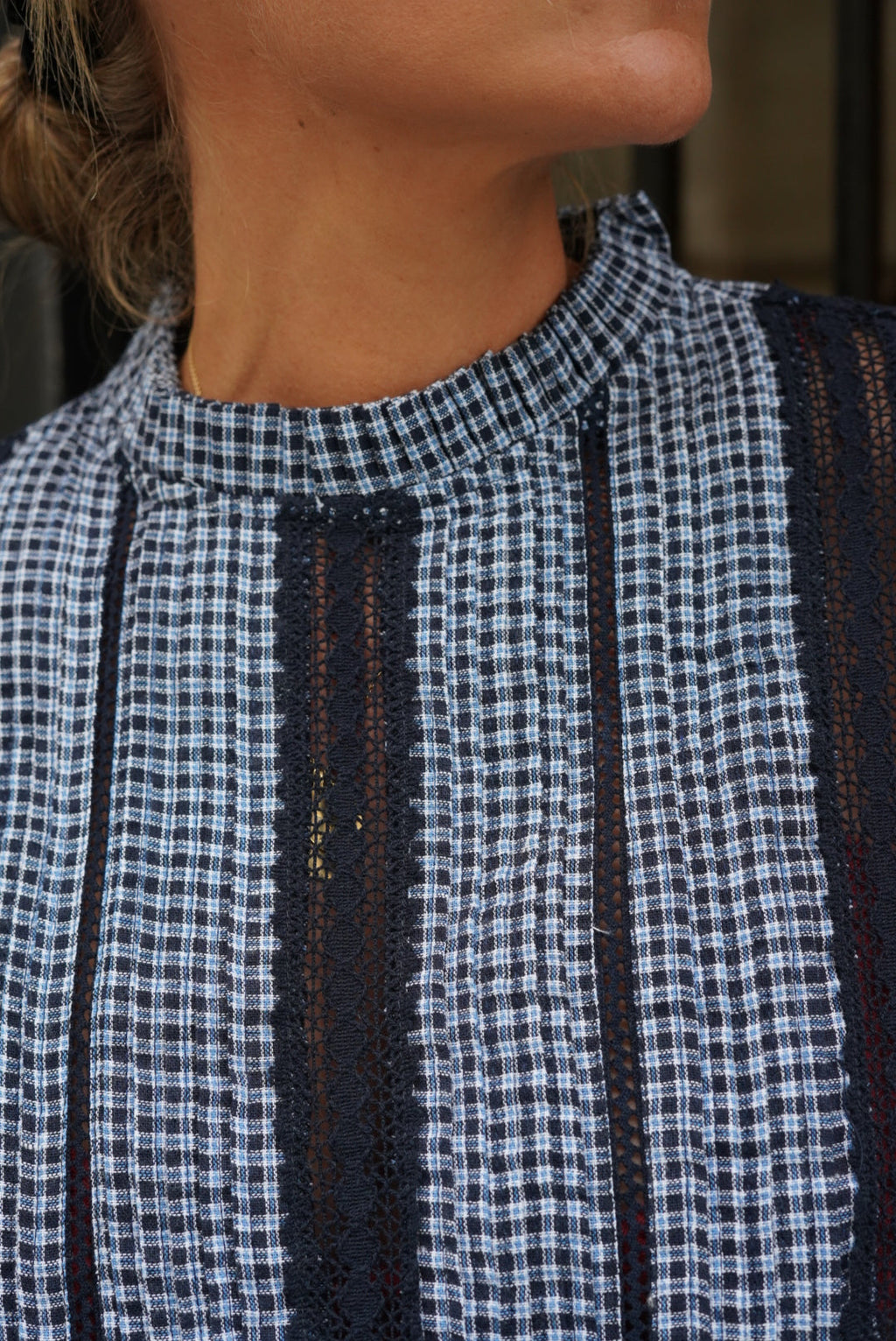 Blouse Margaux Carreaux Marine
