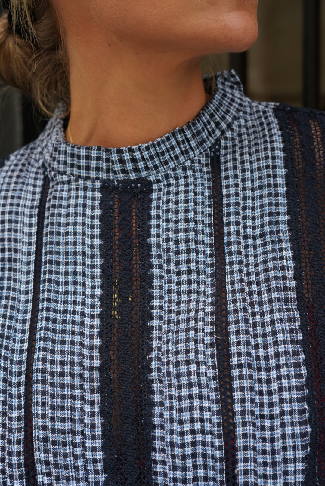 Blouse Margaux Carreaux Marine