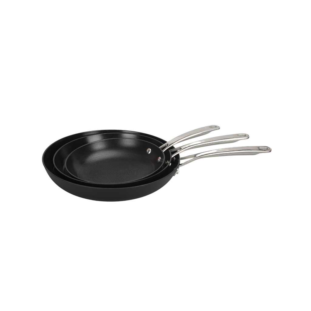 AirIron - Lot De 3 Poêles - Fonte - Noir