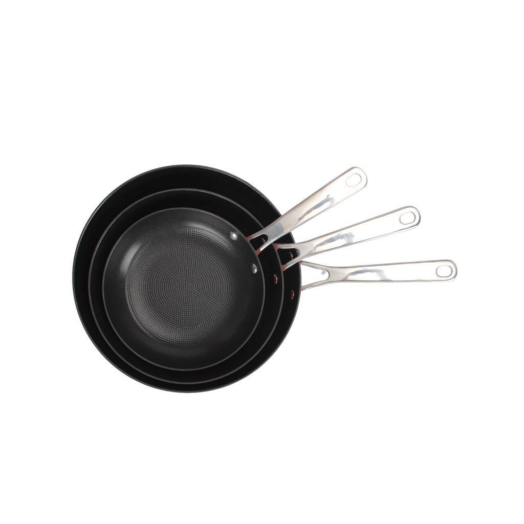 AirIron - Lot De 3 Poêles - Fonte - Noir