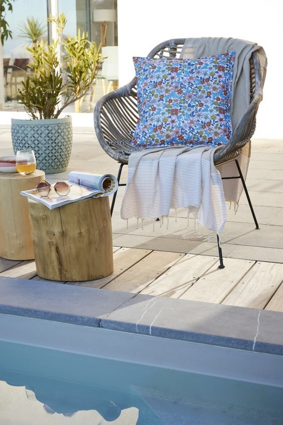 Danaé - Housse De Coussin - Polyester Imprimé + Enduction