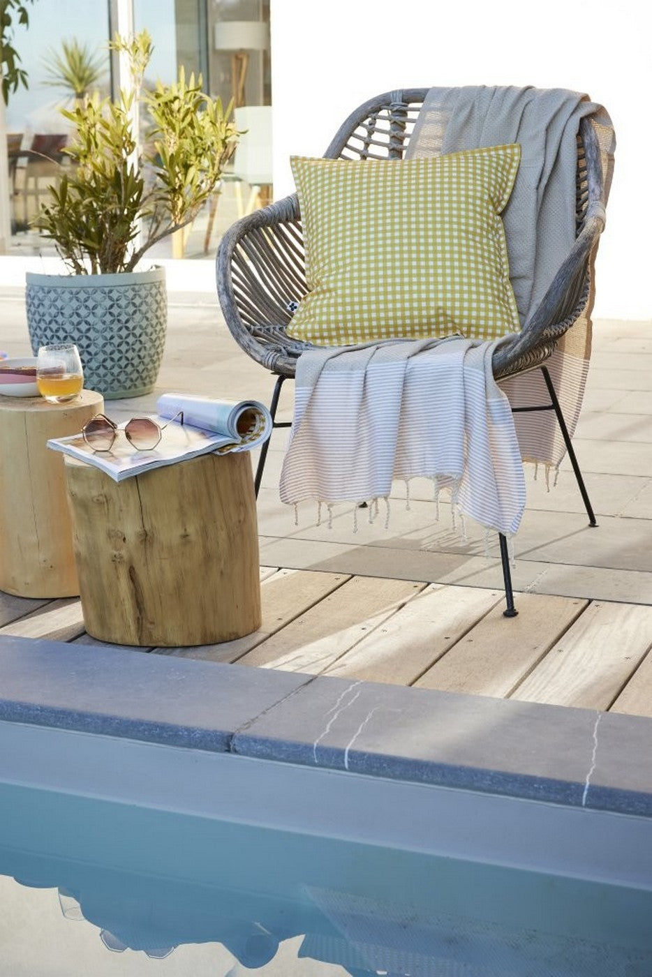 Vickie - Housse De Coussin Polyester Imprimé + Enduction - Soleil