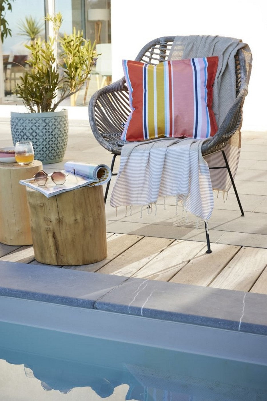 Bianca - Housse De Coussin - Polyester Imprimé + Enduction - Soleil