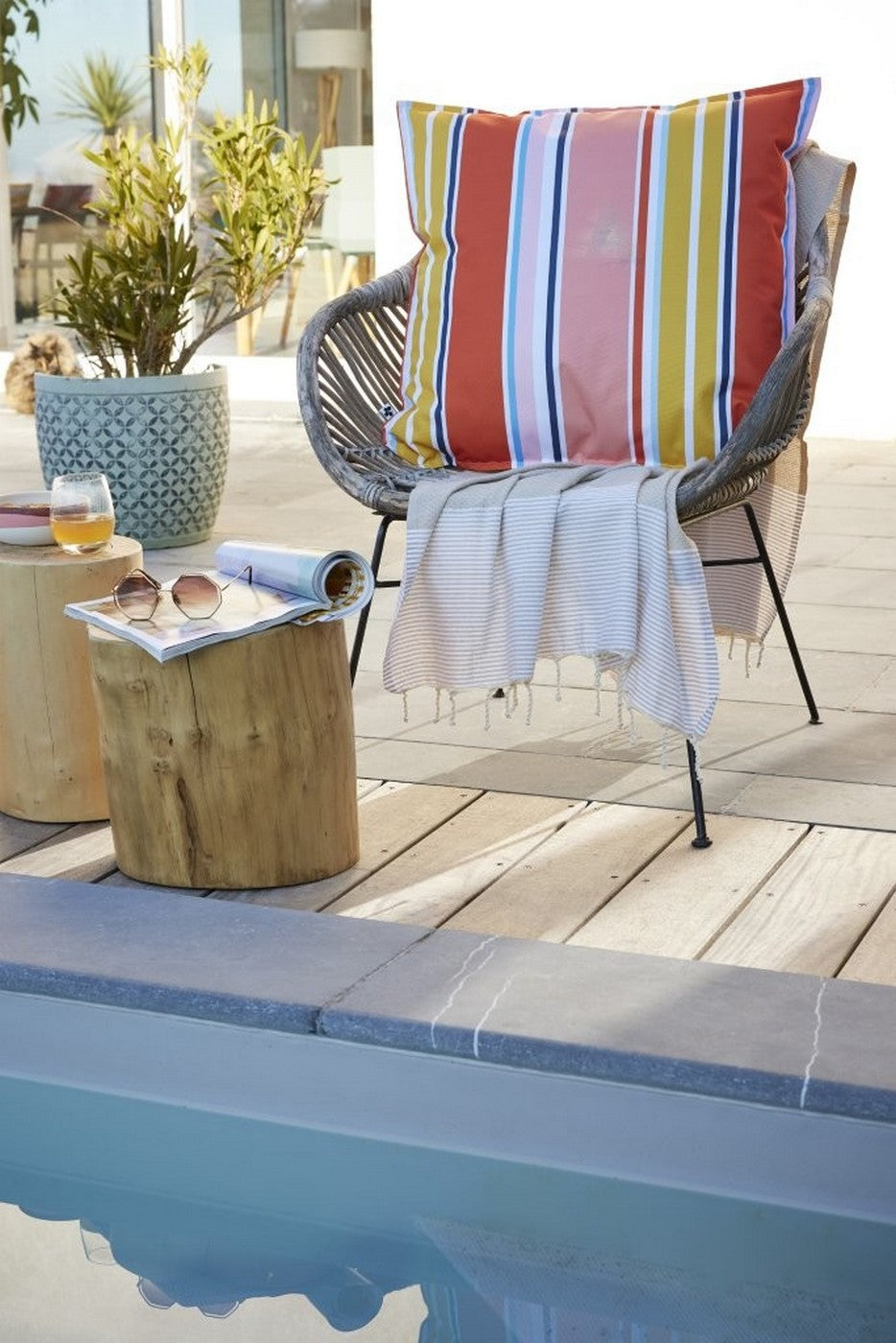 Bianca - Housse De Coussin - Polyester Imprimé + Enduction - Soleil