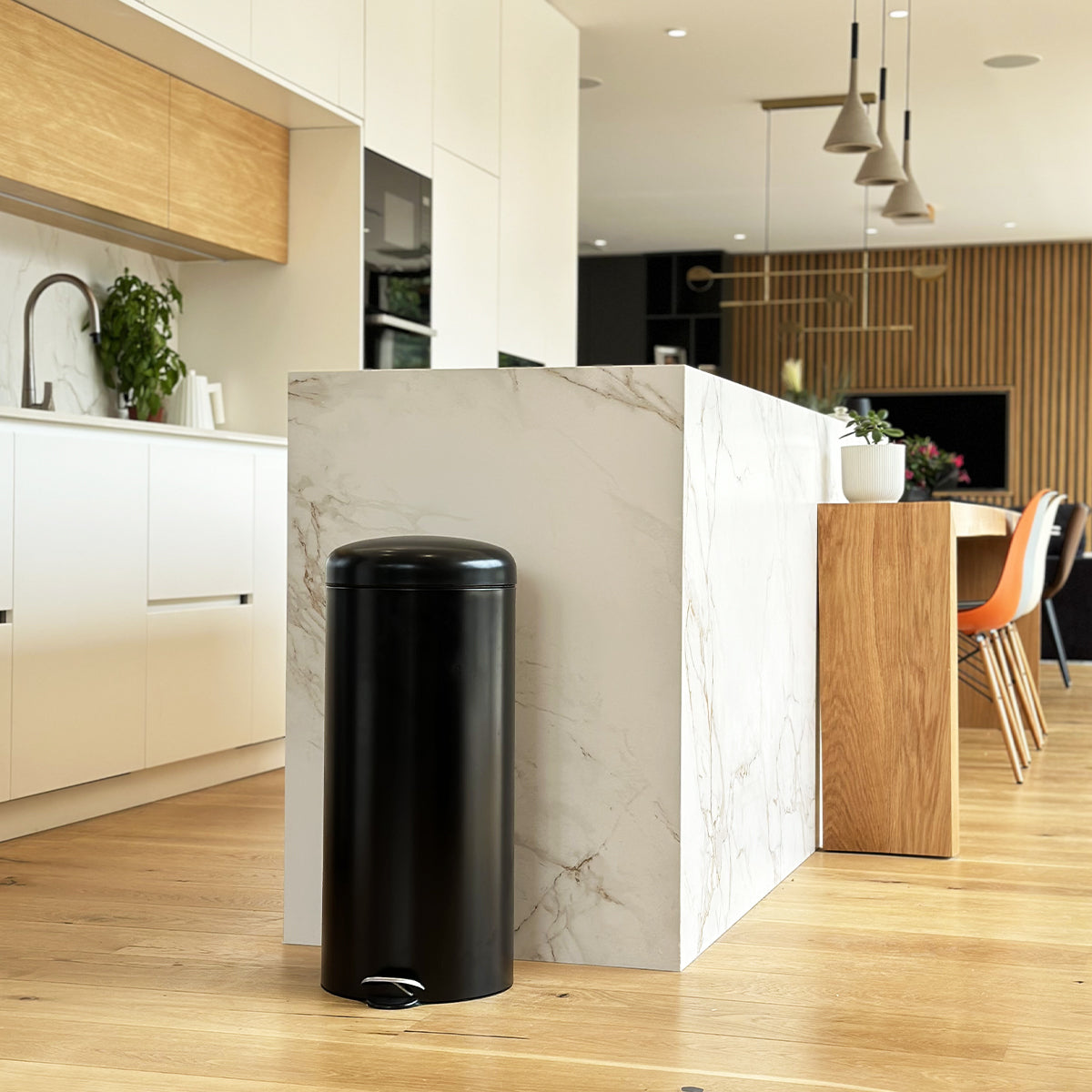 Urban Stainless Steel Pedal Bin - 30L - Black