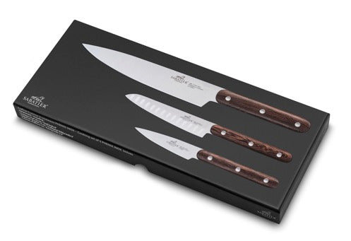 Cuchillos Sabatier - Set Cocina - 3 Piezas Phenix Inox - Cuchillo Pelador 9Cm/Cuchillo Alveolar 13Cm/Cuchillo Cocina 20Cm