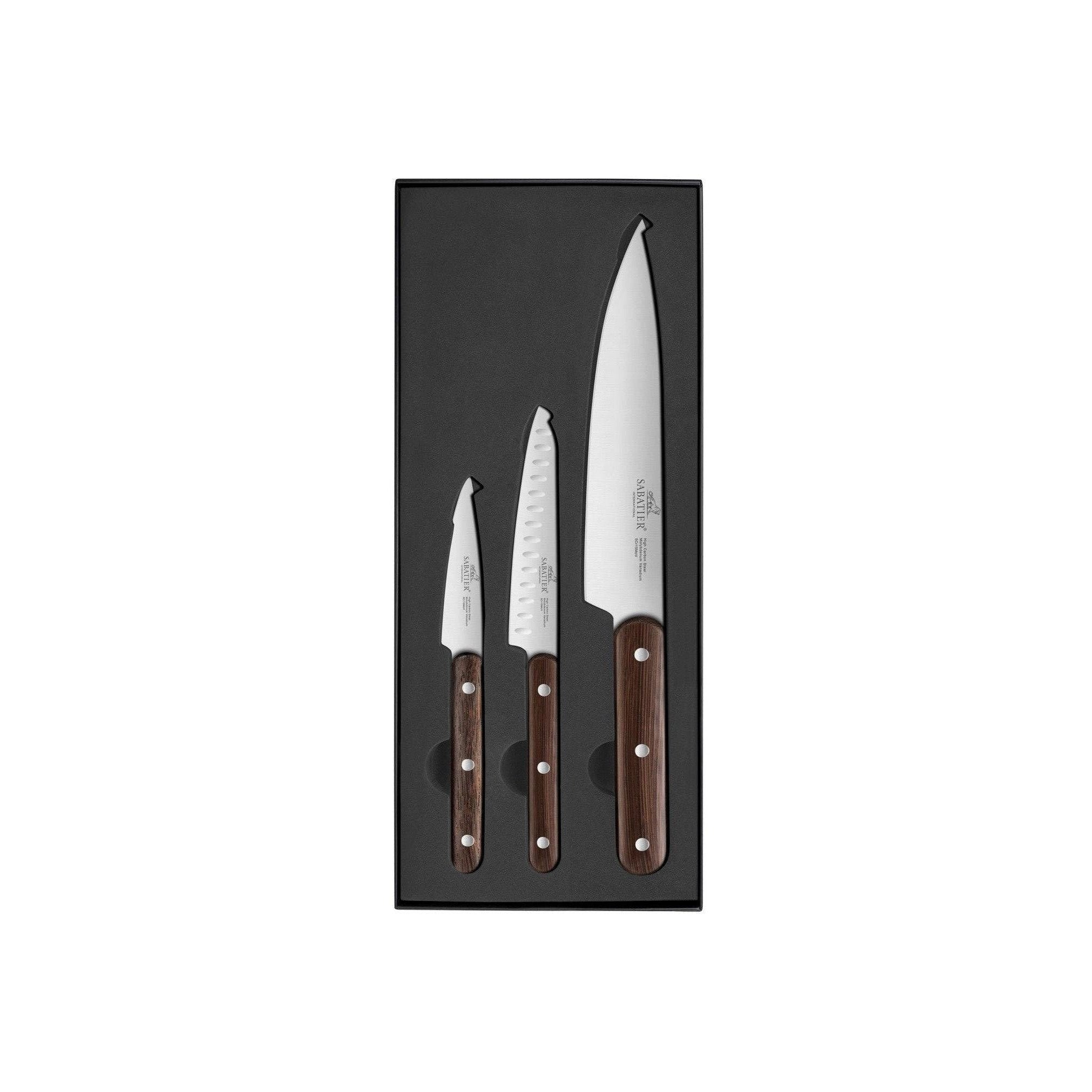 Cuchillos Sabatier - Set Cocina - 3 Piezas Phenix Inox - Cuchillo Pelador 9Cm/Cuchillo Alveolar 13Cm/Cuchillo Cocina 20Cm
