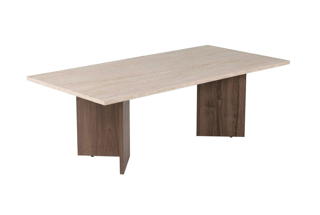 Sabin - Coffee Table - Travertine/Venezia Walnut