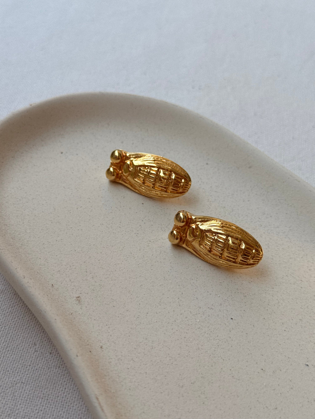 Boucles D’Oreilles Caron Vintage - Cigales Dorées
