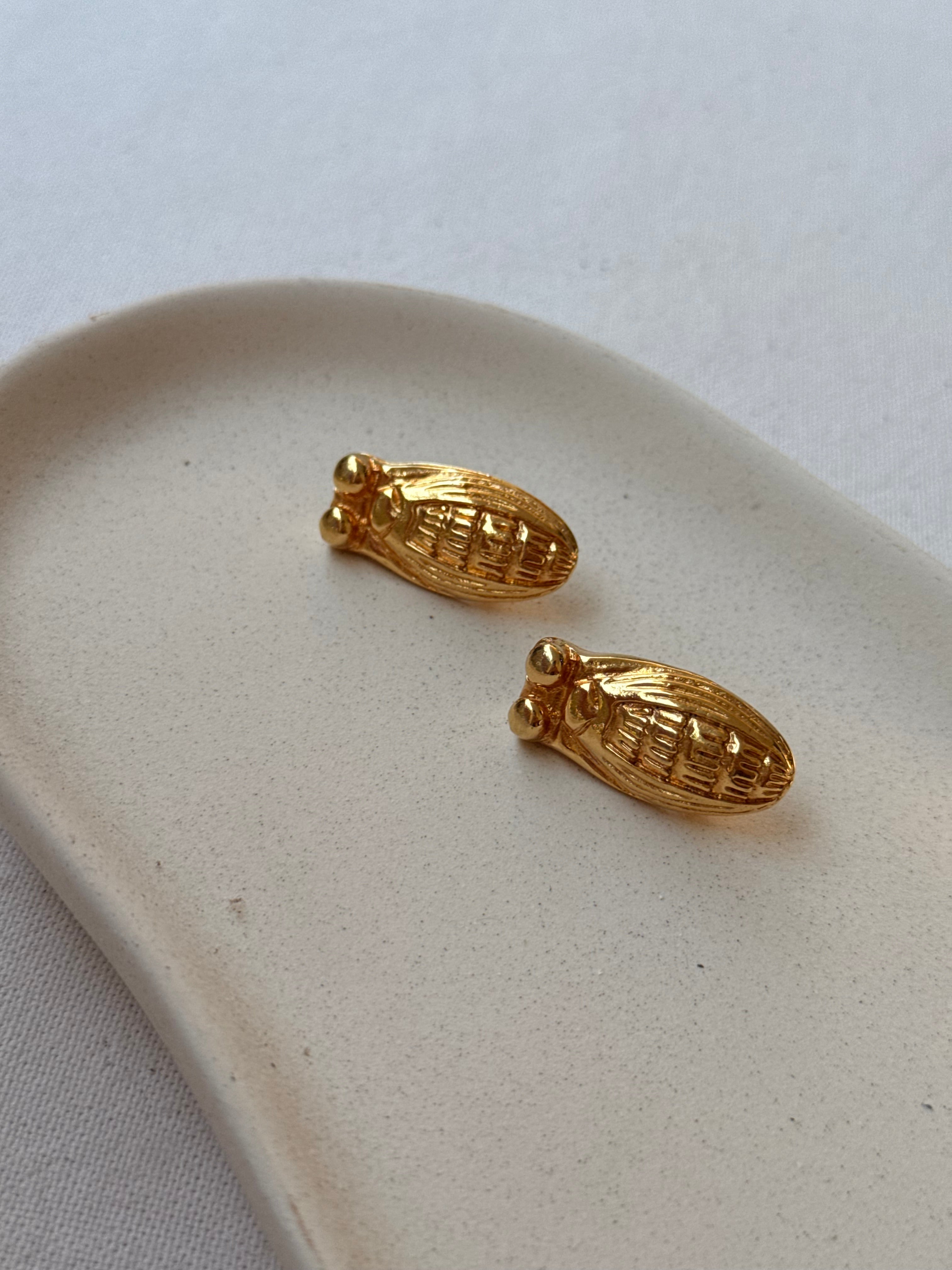 Boucles D’Oreilles Caron Vintage - Cigales Dorées