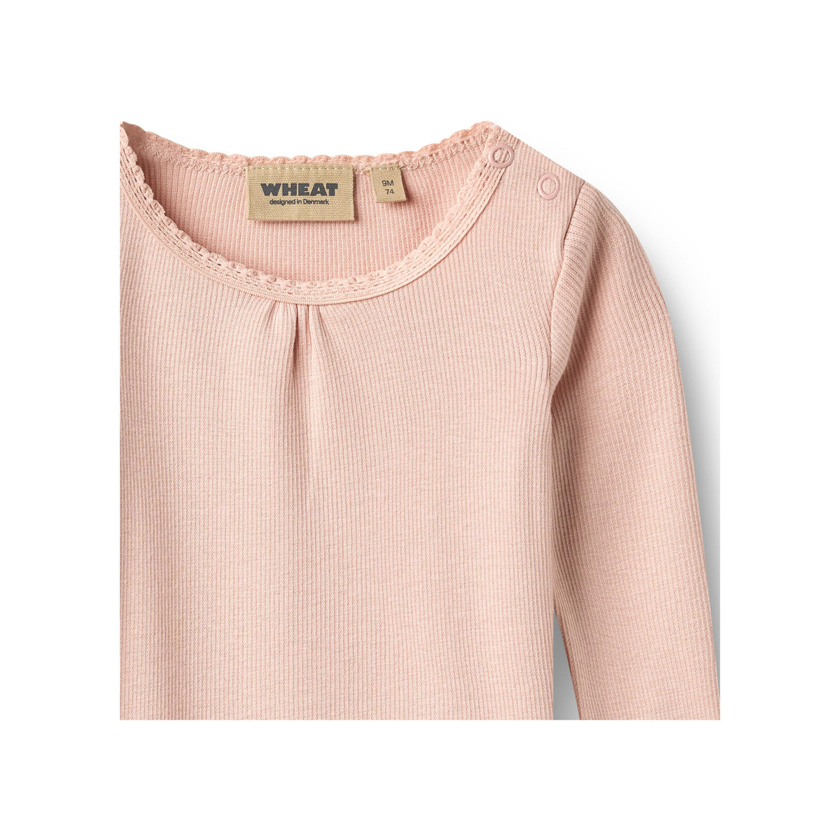 Body a costine a maniche lunghe Lotta - Rosa tenue