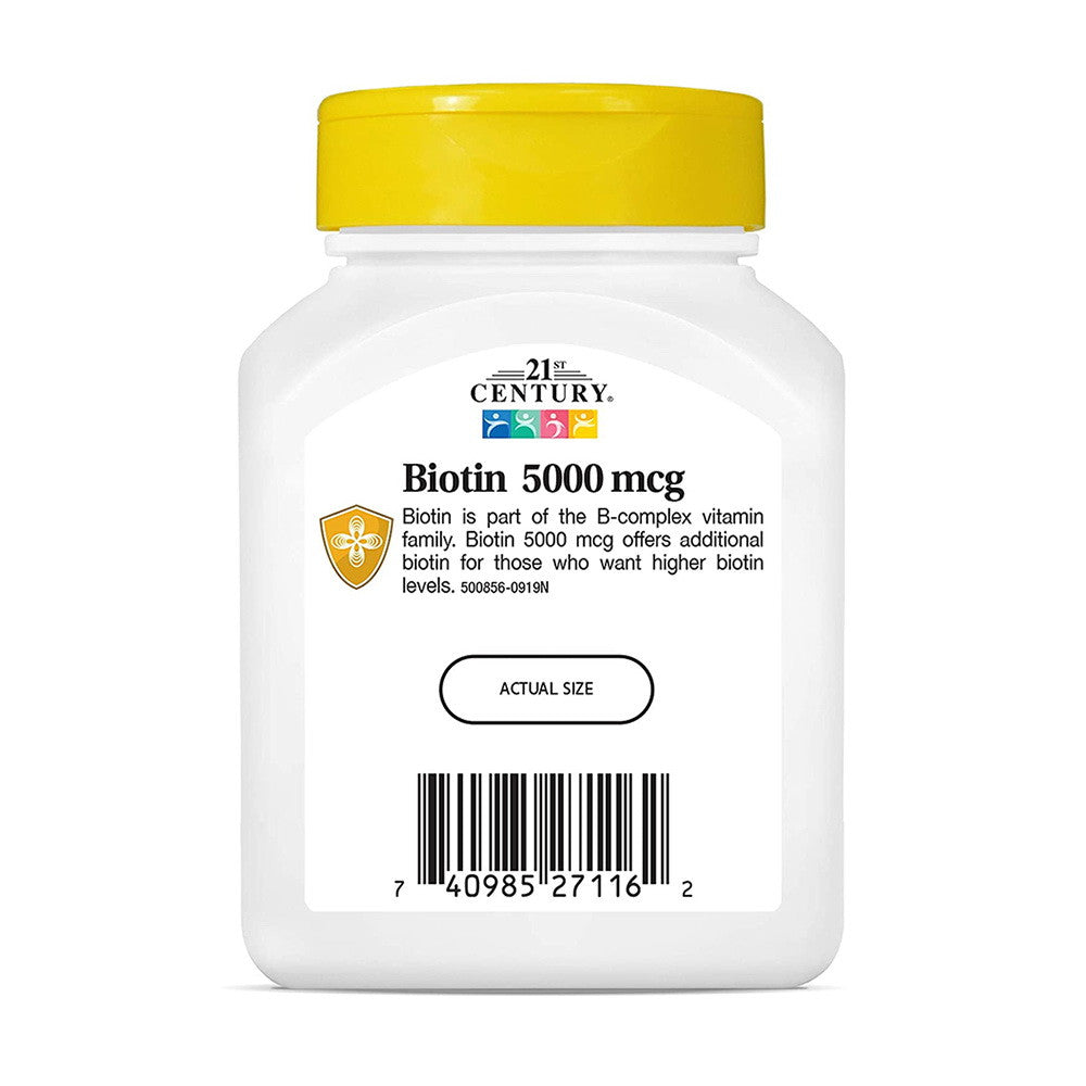 21St Century Biotin 5000 Mcg High-Potency, Capsules - 110 Ea