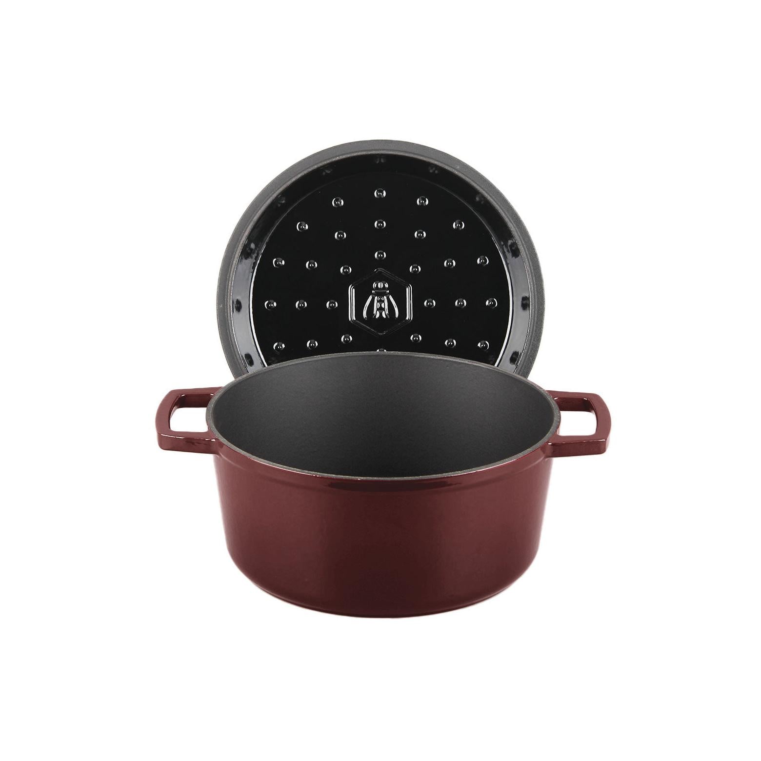 MasseIron - Cocotte Ronde - Fonte Émaillée - Merlot