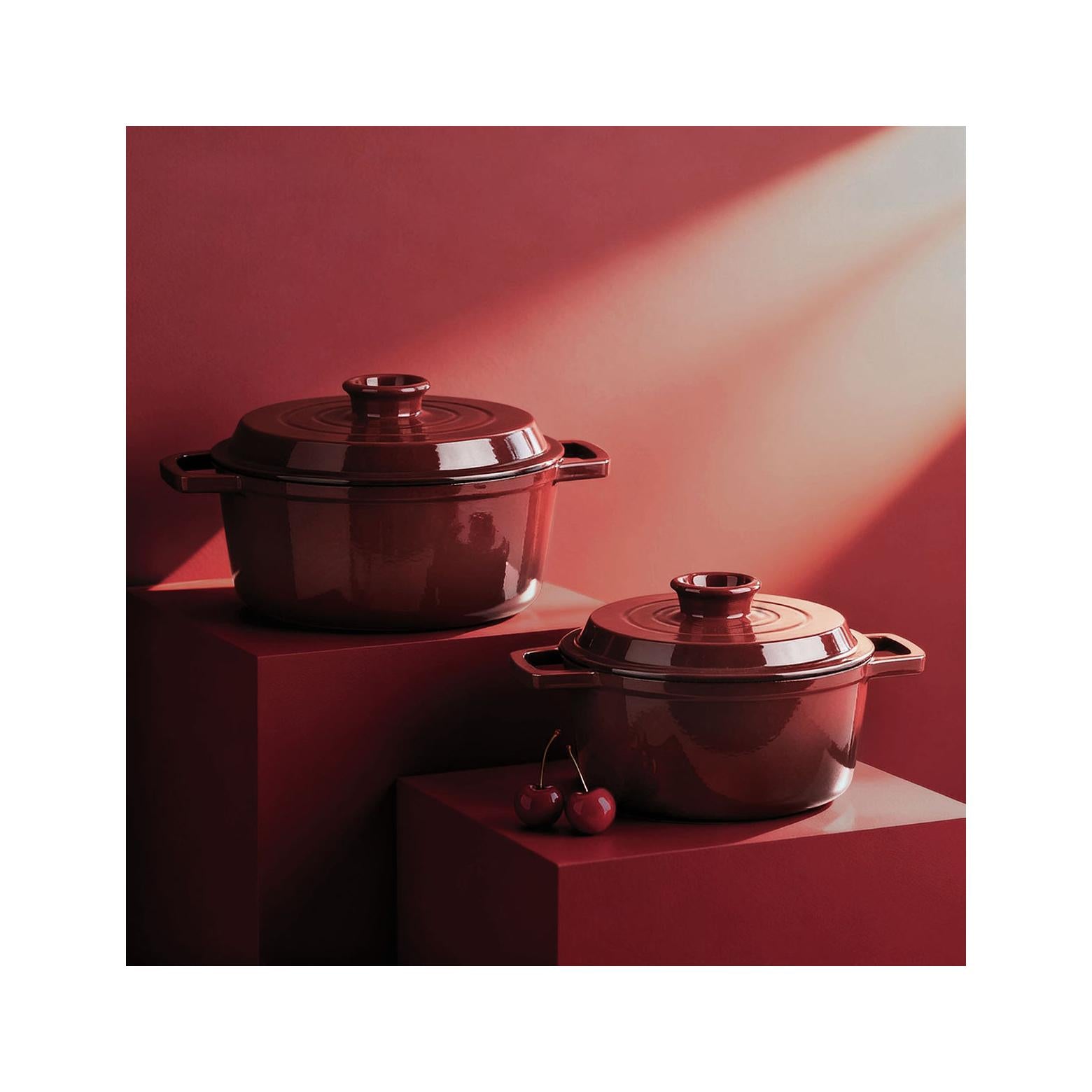 MasseIron - Cocotte Ronde - Fonte Émaillée - Merlot