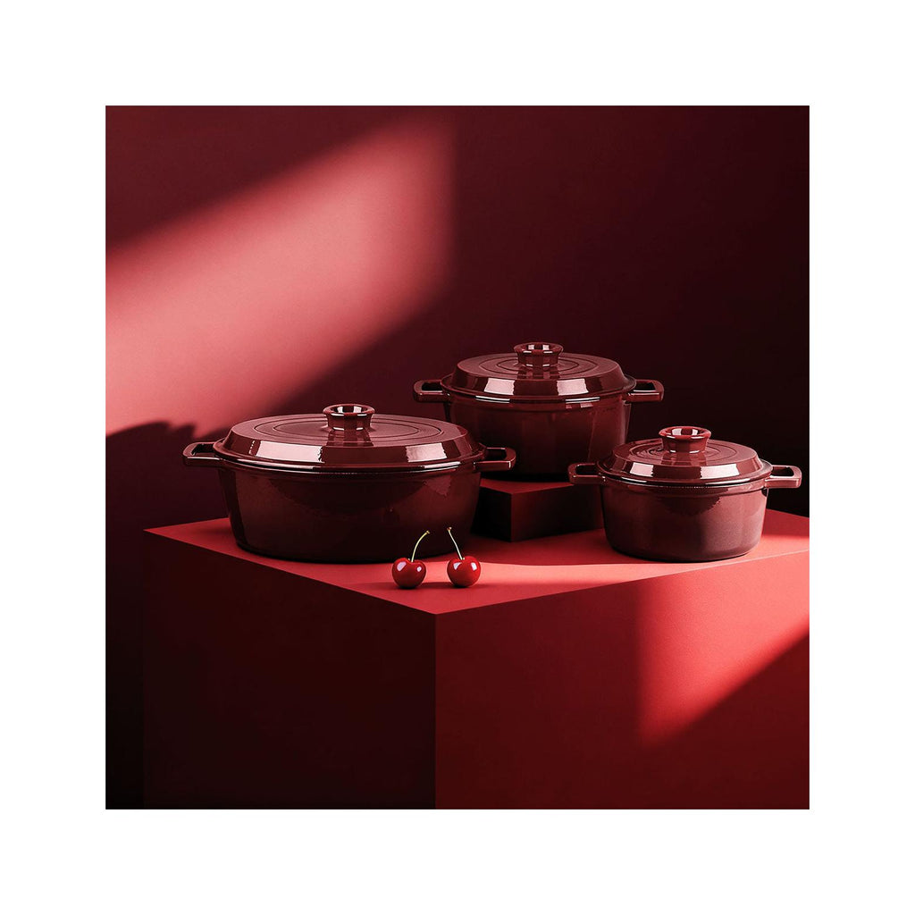 MasseIron - Cocotte Ronde - Fonte Émaillée - Merlot