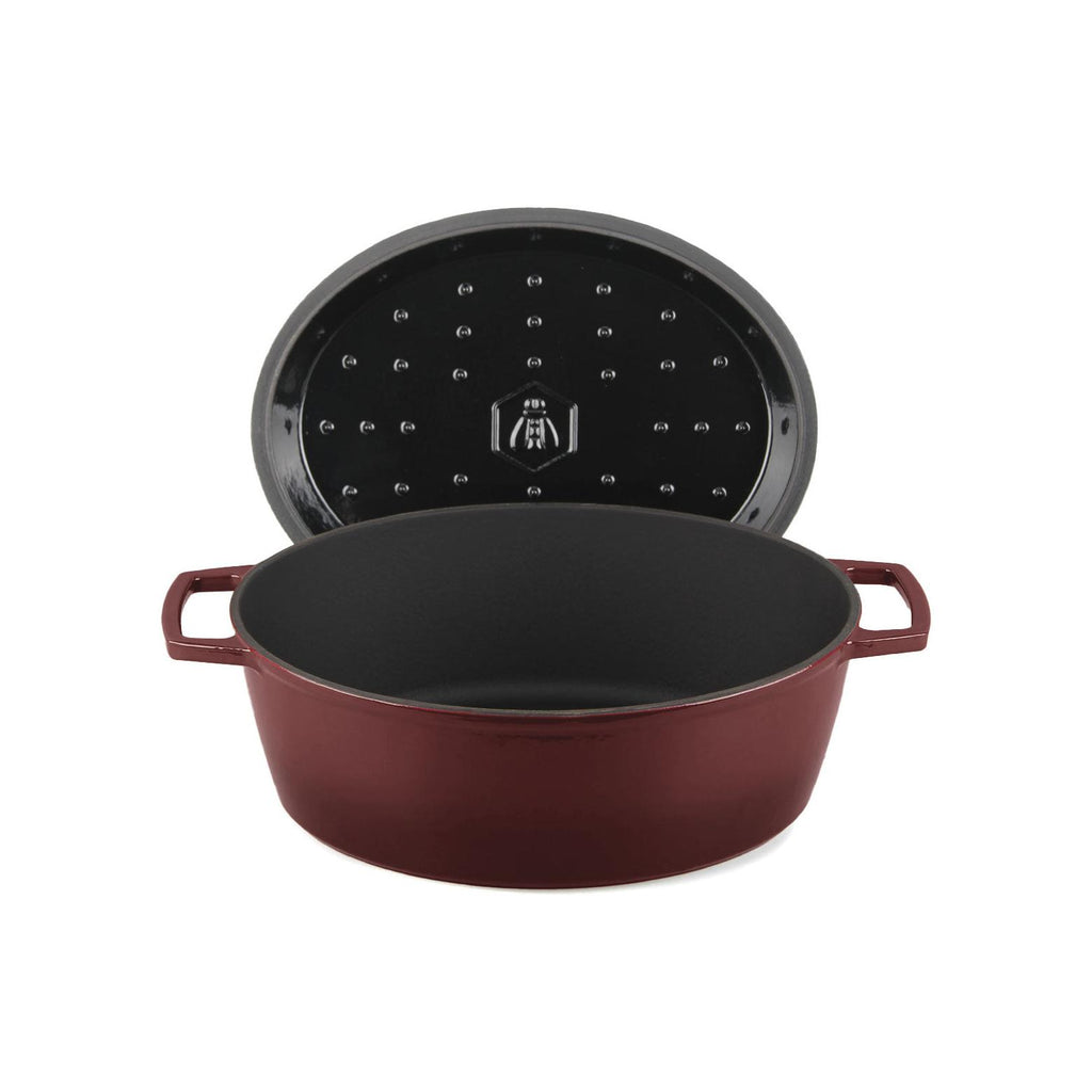 MasseIron - Cocotte Ovale - Fonte Émaillée - Merlot