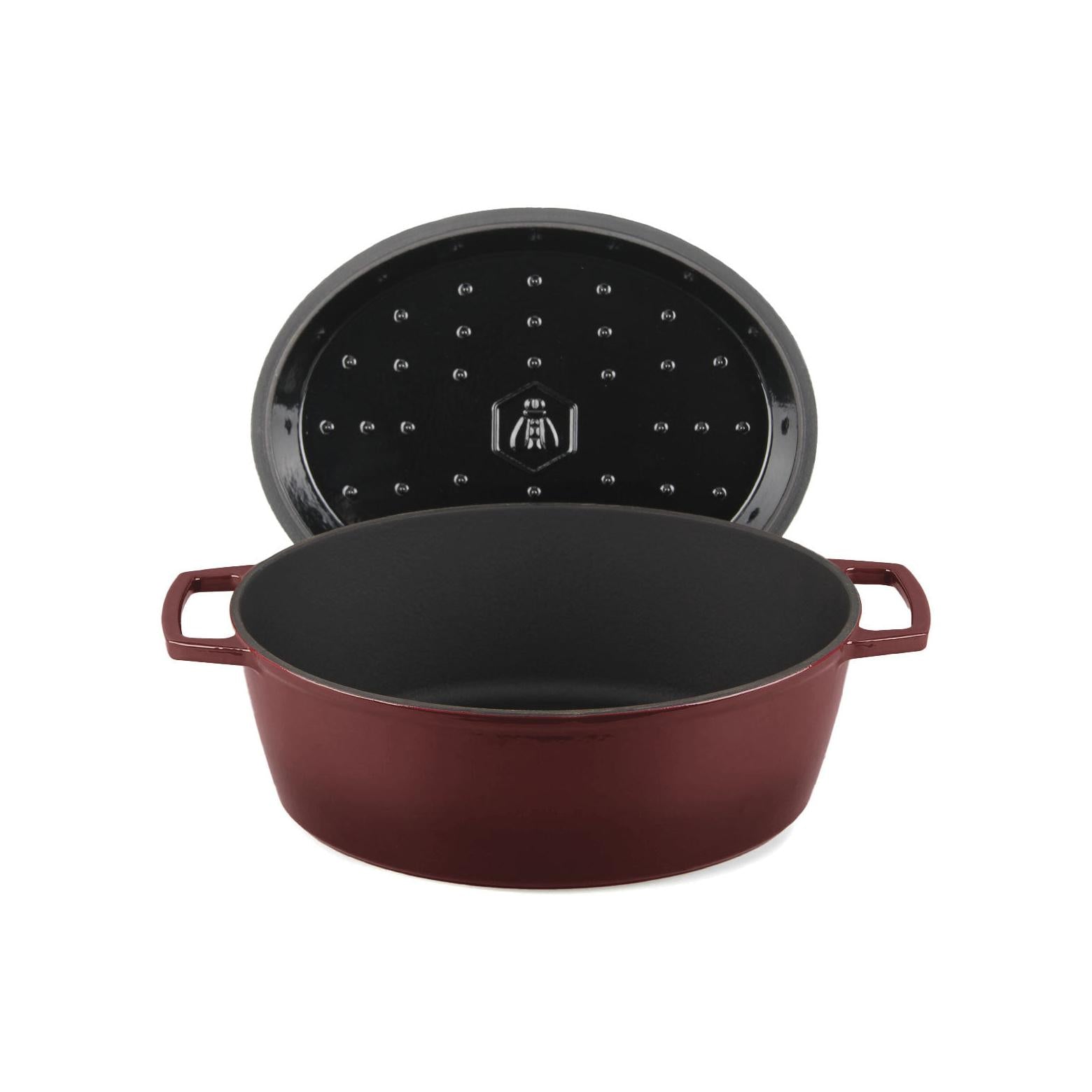 MasseIron - Cocotte Ovale - Fonte Émaillée - Merlot