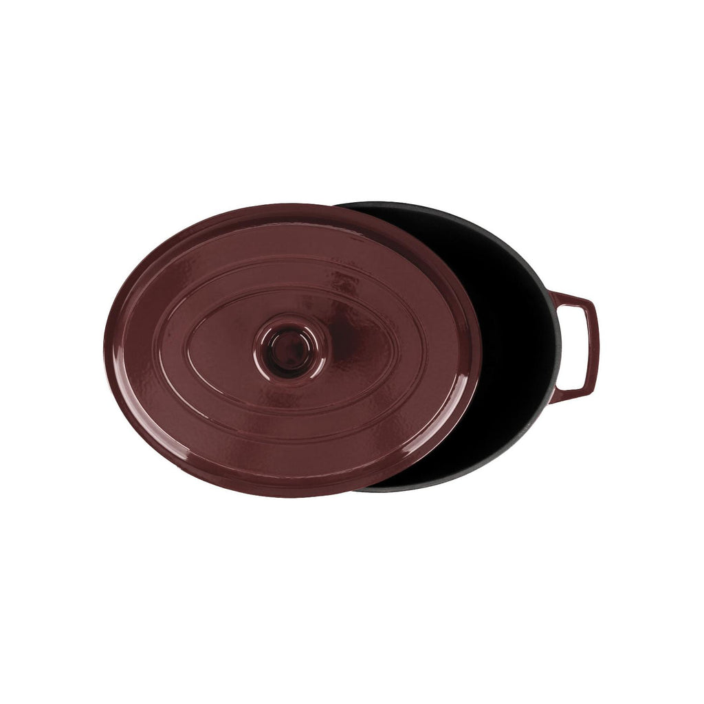 MasseIron - Cocotte Ovale - Fonte Émaillée - Merlot