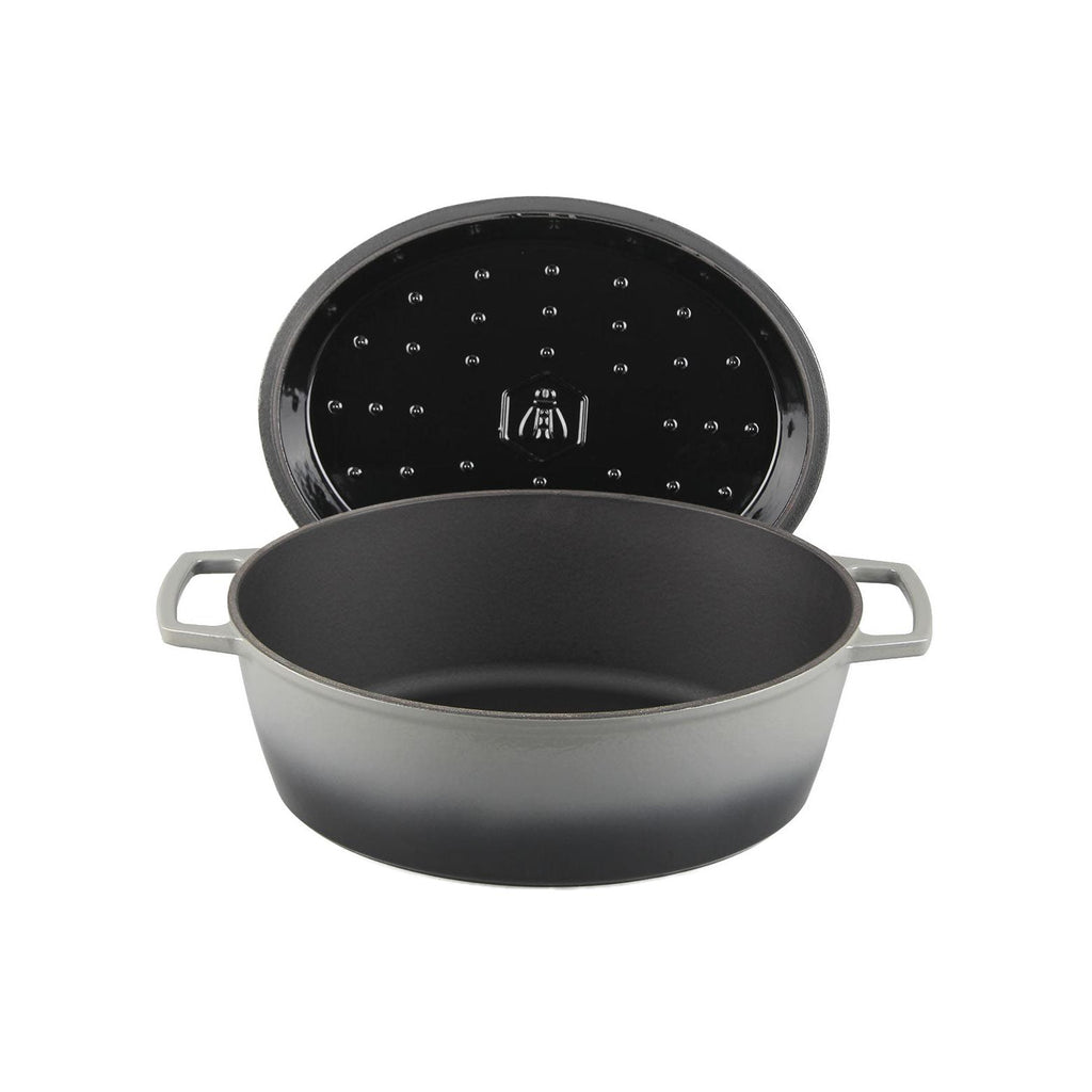 MasseIron - Cocotte Ovale - Fonte Émaillée - Ardoise