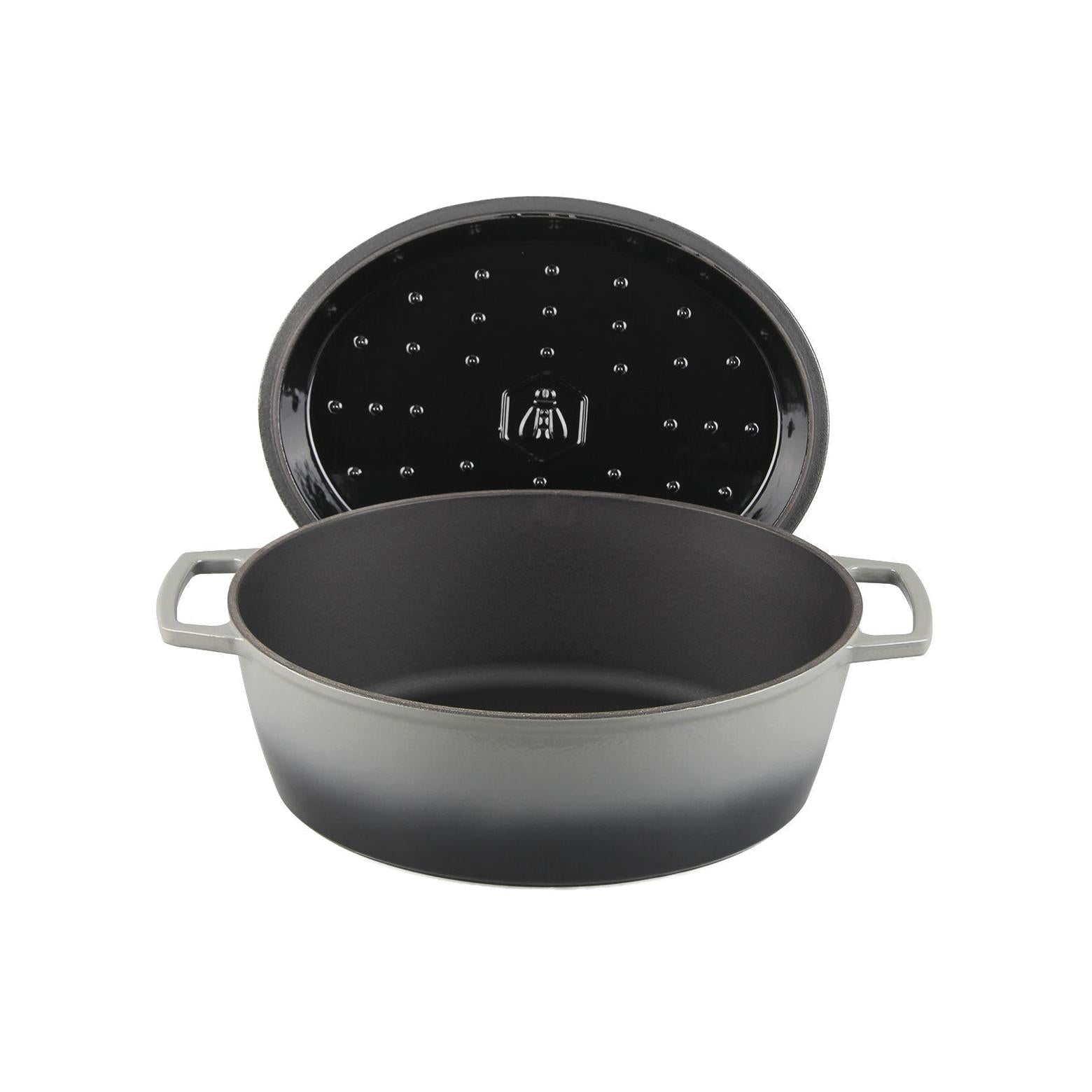 MasseIron - Cocotte Ovale - Fonte Émaillée - Ardoise