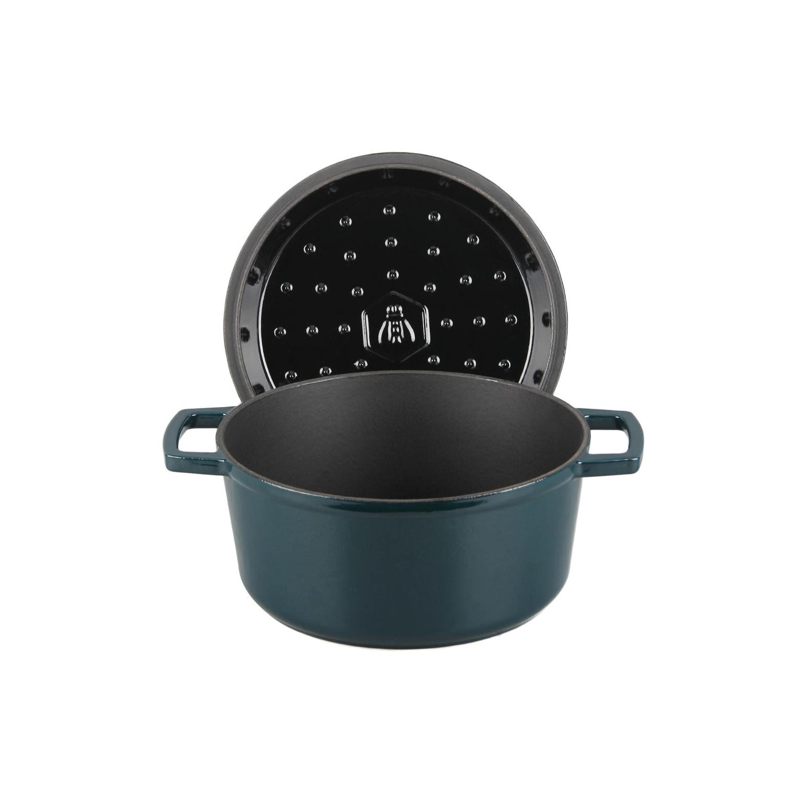 MasseIron - Cocotte Ronde - Fonte Émaillée - Émeraude