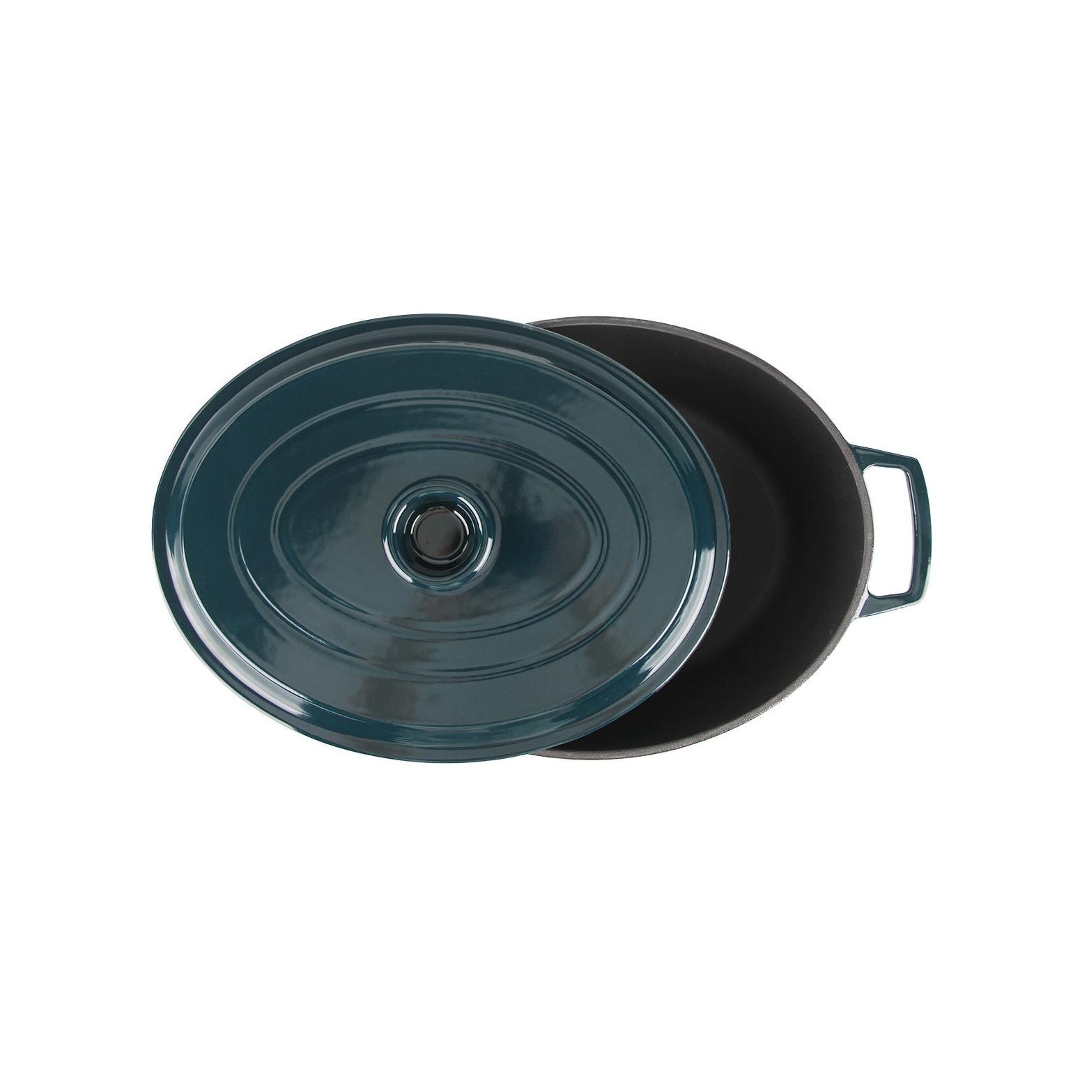 MasseIron - Cocotte Ovale - Fonte Émaillée - Émeraude