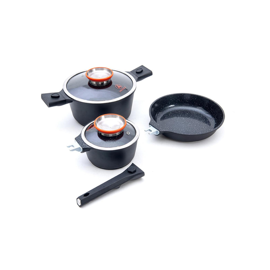 Alizée MiniMax - Juego de 8 piezas - Aluminio - Negro