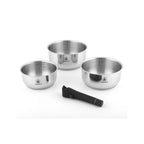 Réactif - Lot De 3 Casseroles Amovibles - Inox - Argent