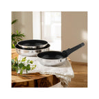 Réactif - Set of 3 Removable Non-Stick Frying Pans - Stainless Steel - Silver