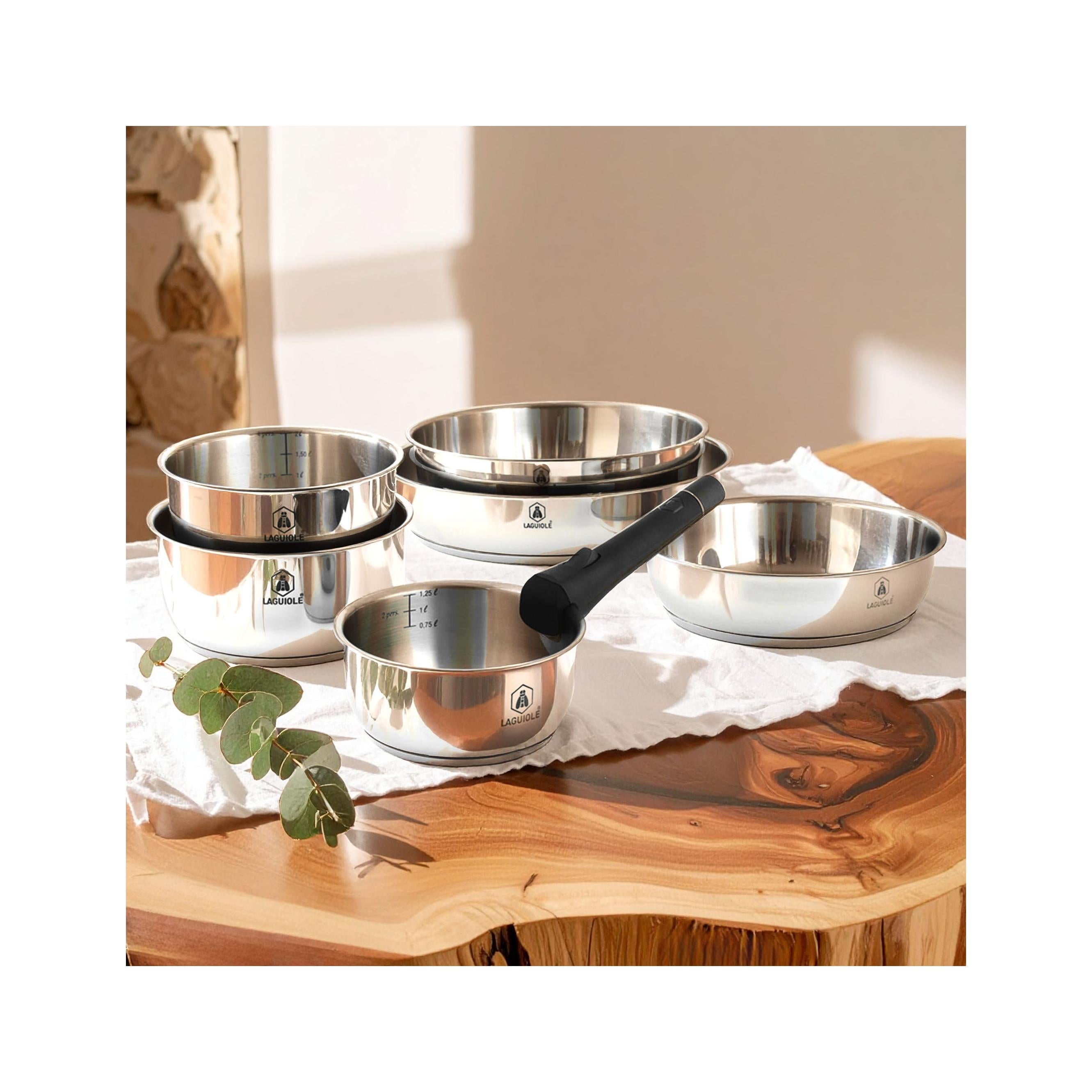 Réactif - Set 7 Pièces Amovible - Inox - Argent