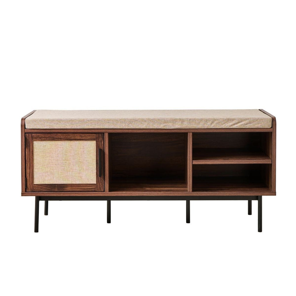 Jetson - Banc 1 Porte - Tissu & Noyer