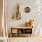 Jetson - Banc 1 Porte - Tissu & Noyer