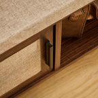 Jetson - Banc 1 Porte - Tissu & Noyer