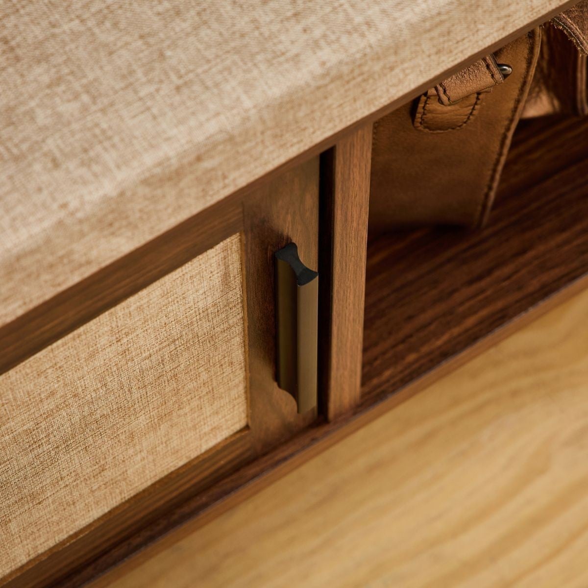 Jetson - Banc 1 Porte - Tissu & Noyer