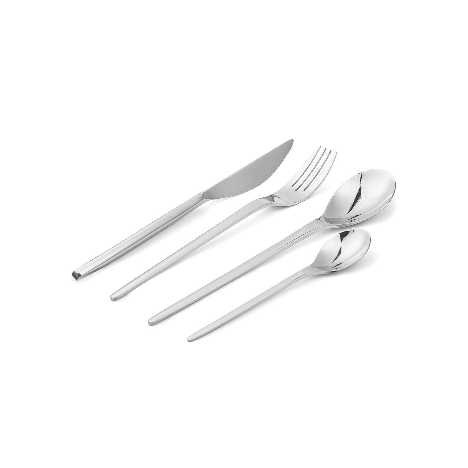 Jonquille - Juego de cubiertos de 24 piezas - Acero inoxidable - Plata