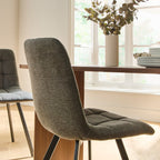 Chilli - Set of 4 Padded Chairs - Anthracite Grey Mottled Fabric