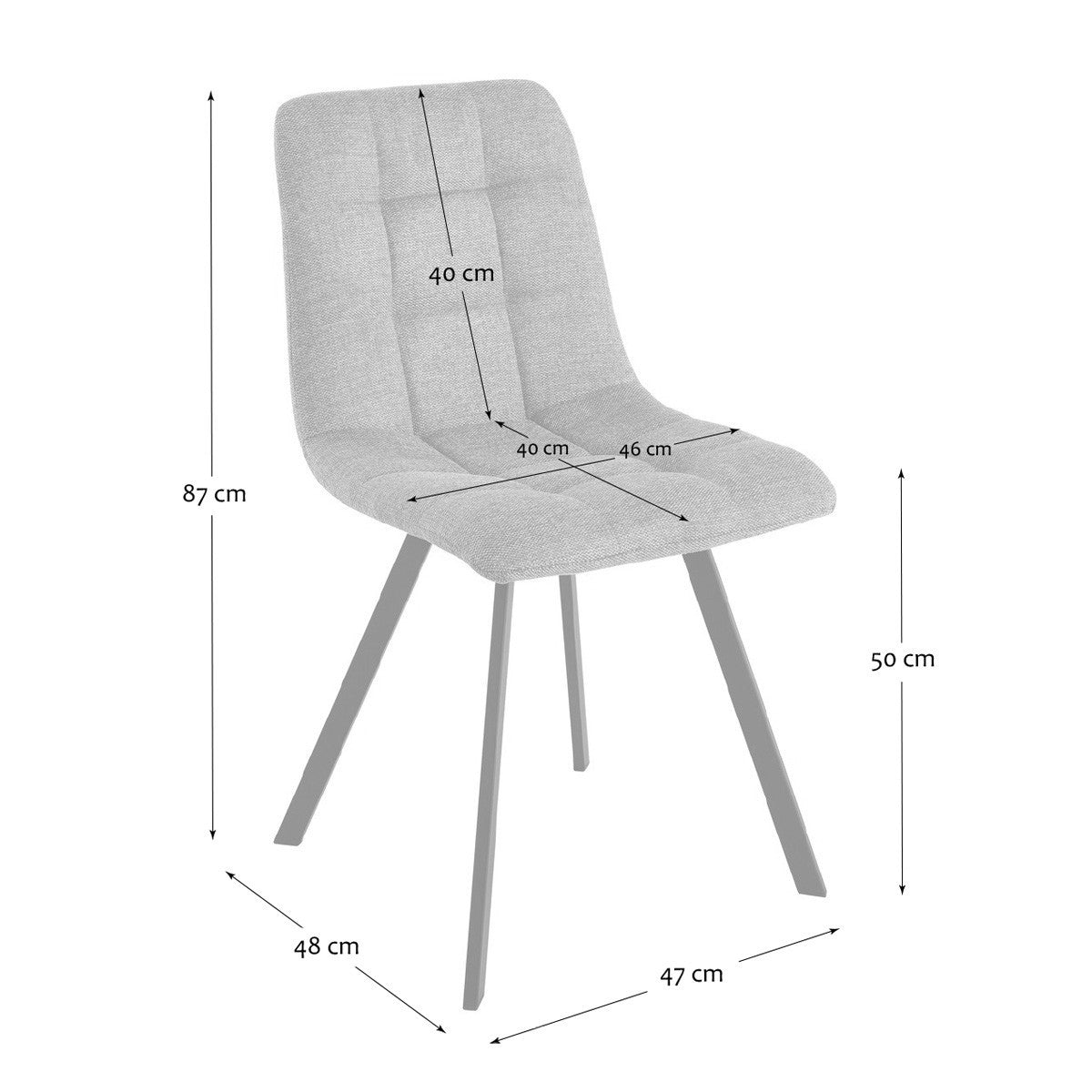 Chilli - Set of 4 Padded Chairs - Anthracite Grey Mottled Fabric