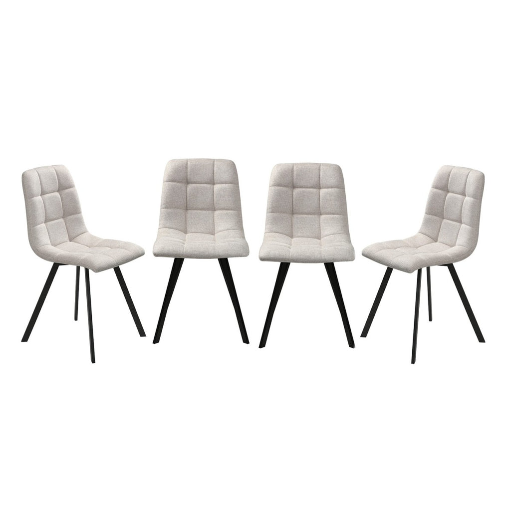 Chilli - Set of 4 Padded Chairs - Beige Mottled Fabric