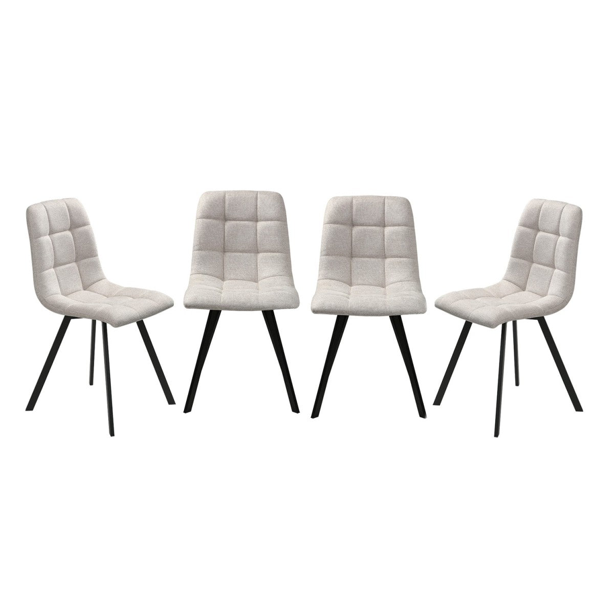 Chilli - Set of 4 Padded Chairs - Beige Mottled Fabric
