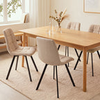 Chilli - Set of 4 Padded Chairs - Beige Mottled Fabric