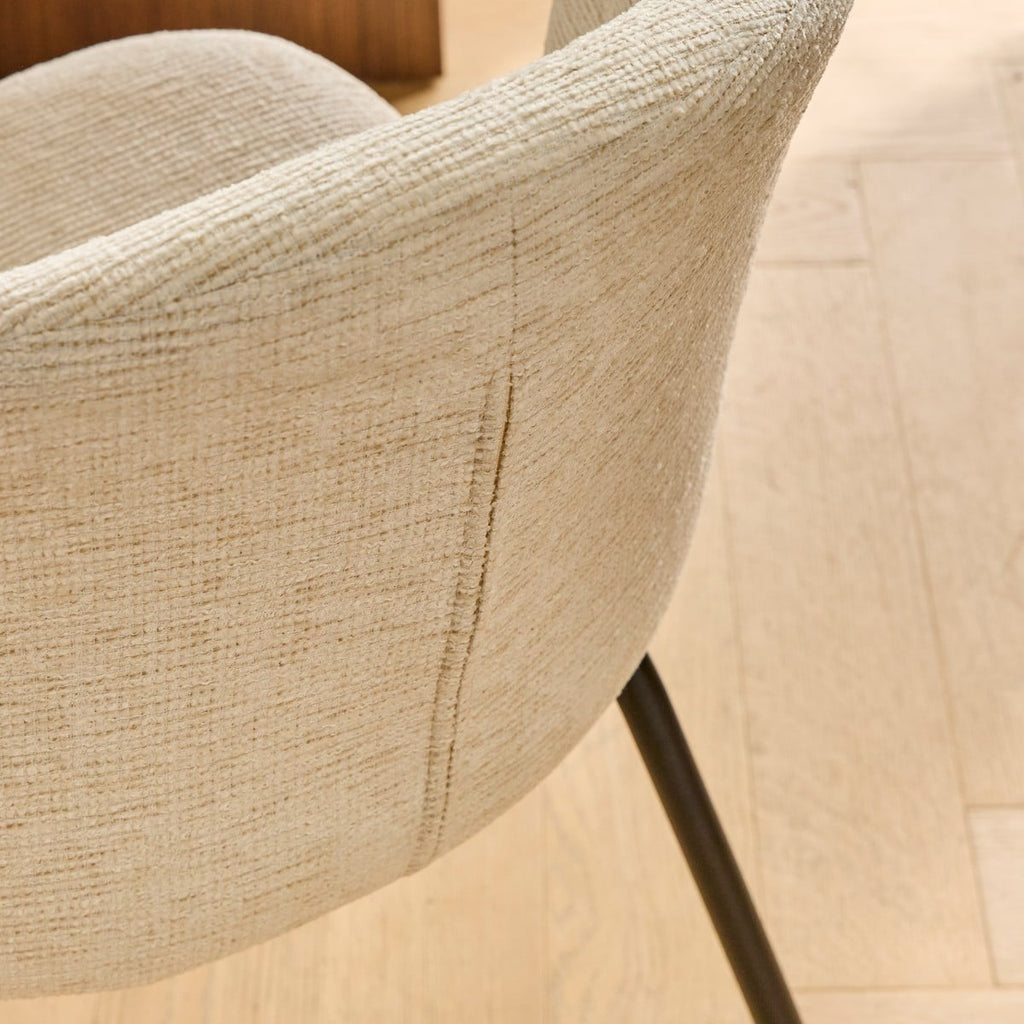 Vesper - Lot De 2 Chaises - Tissu Chiné & Métal