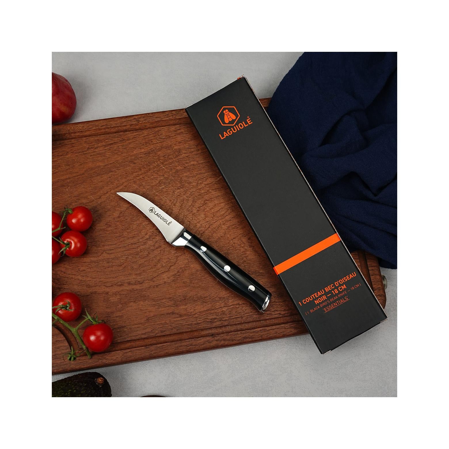 Essentials - Couteau Bec D'Oiseau - Acier - Noir