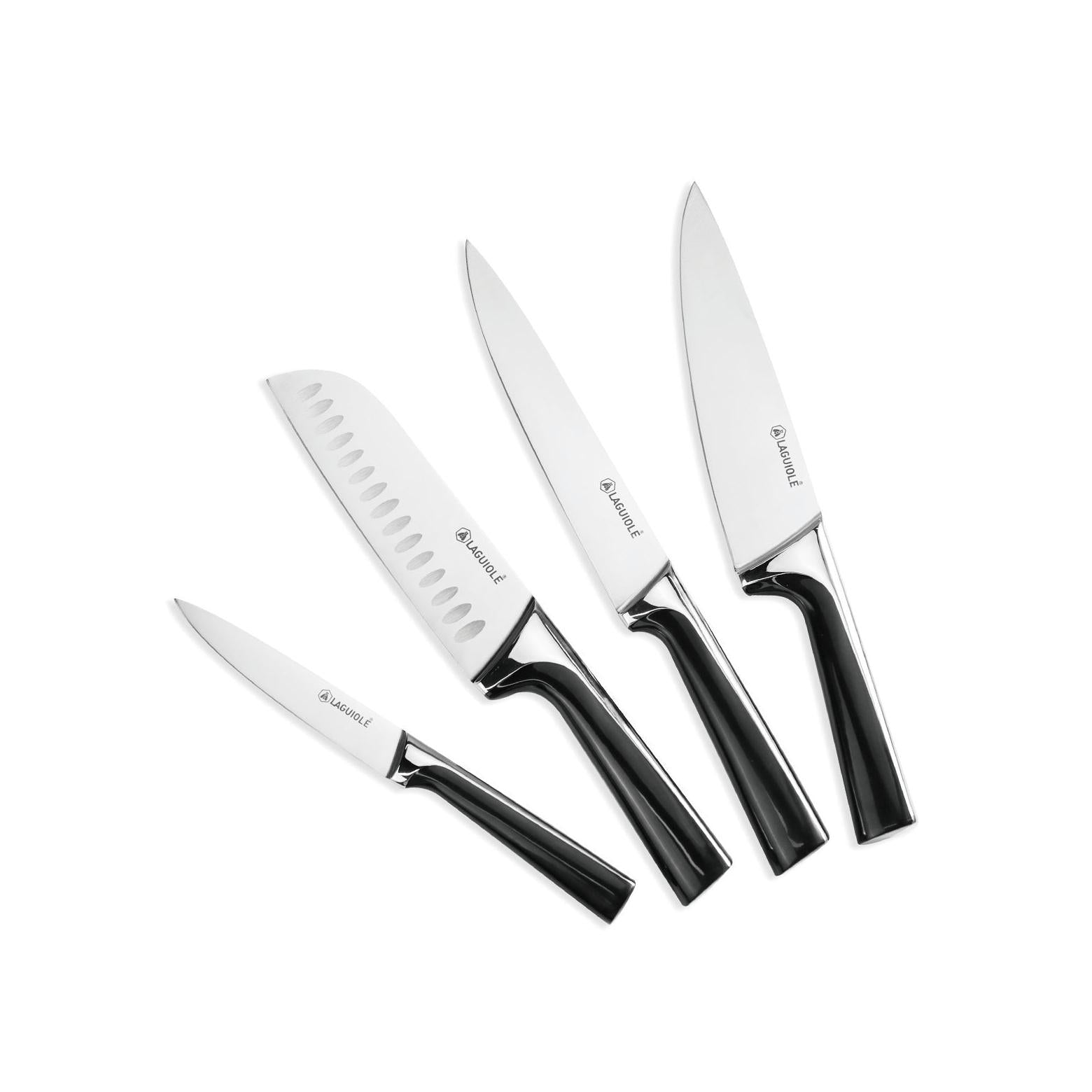 ScintiBois - Bloc + 4 Couteaux - Acier - Noir